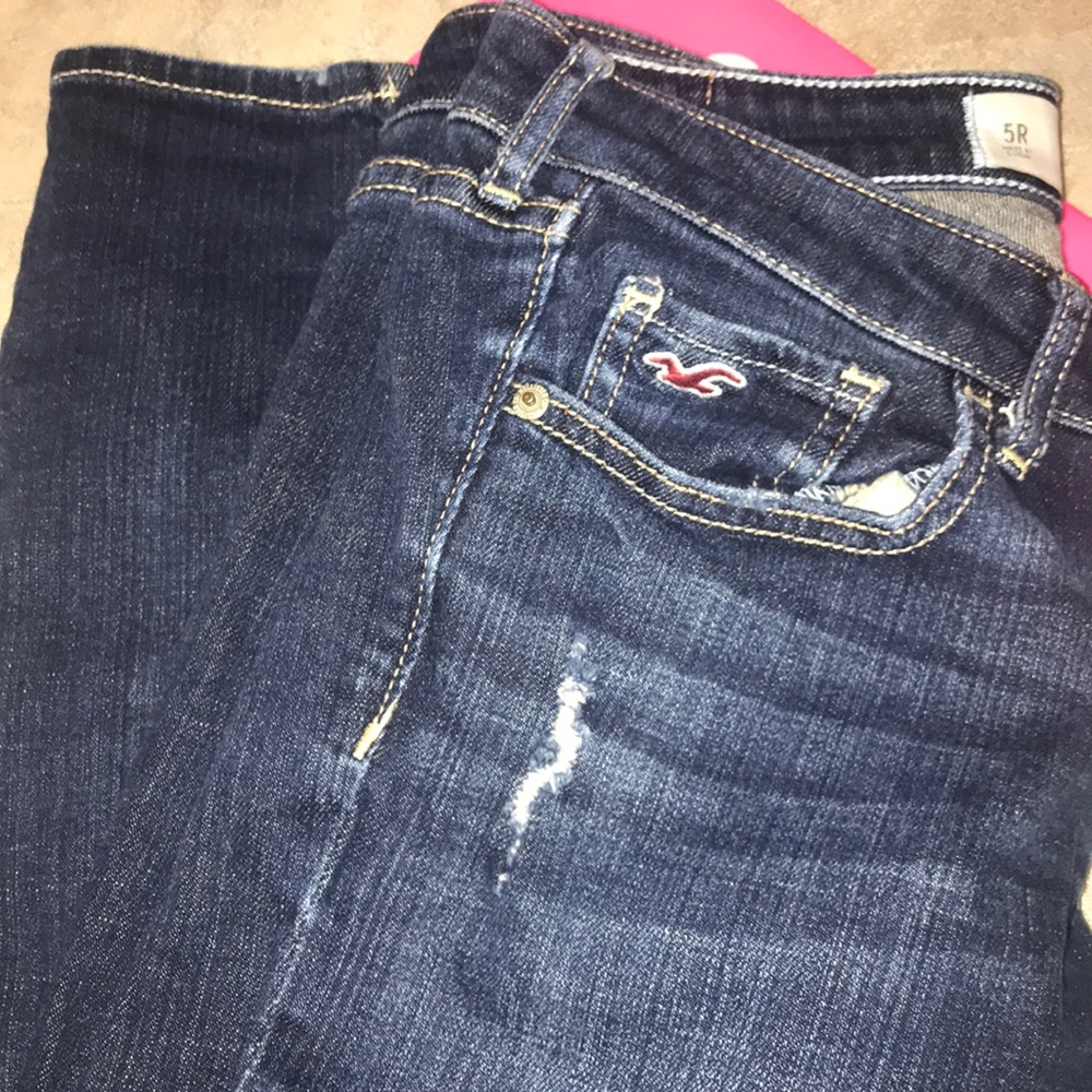 Hollister Dark Wash Ripped Skinny Jeans Size 5